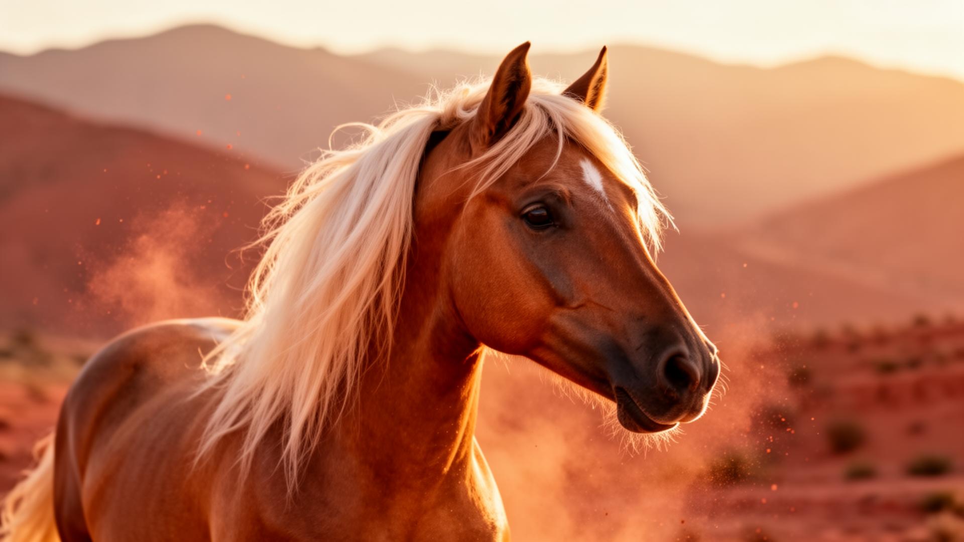 Cheval arabe au crépuscule